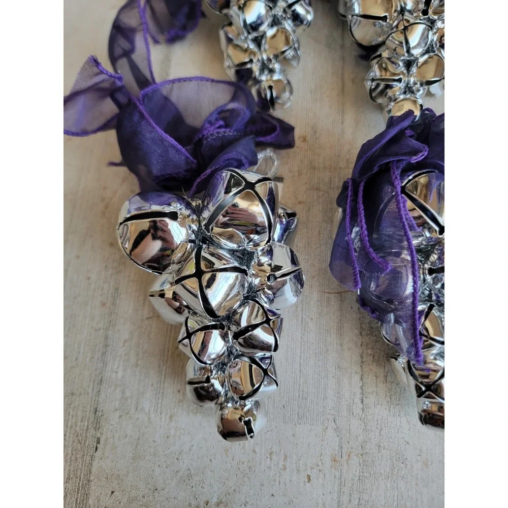 Pottery Barn RARE jingle bell cluster set Xmas ornament grapevine metal unique